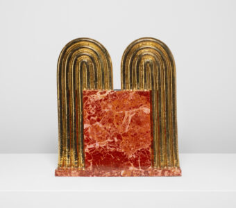 Glazed earthenware with ceramic decals and gold luster