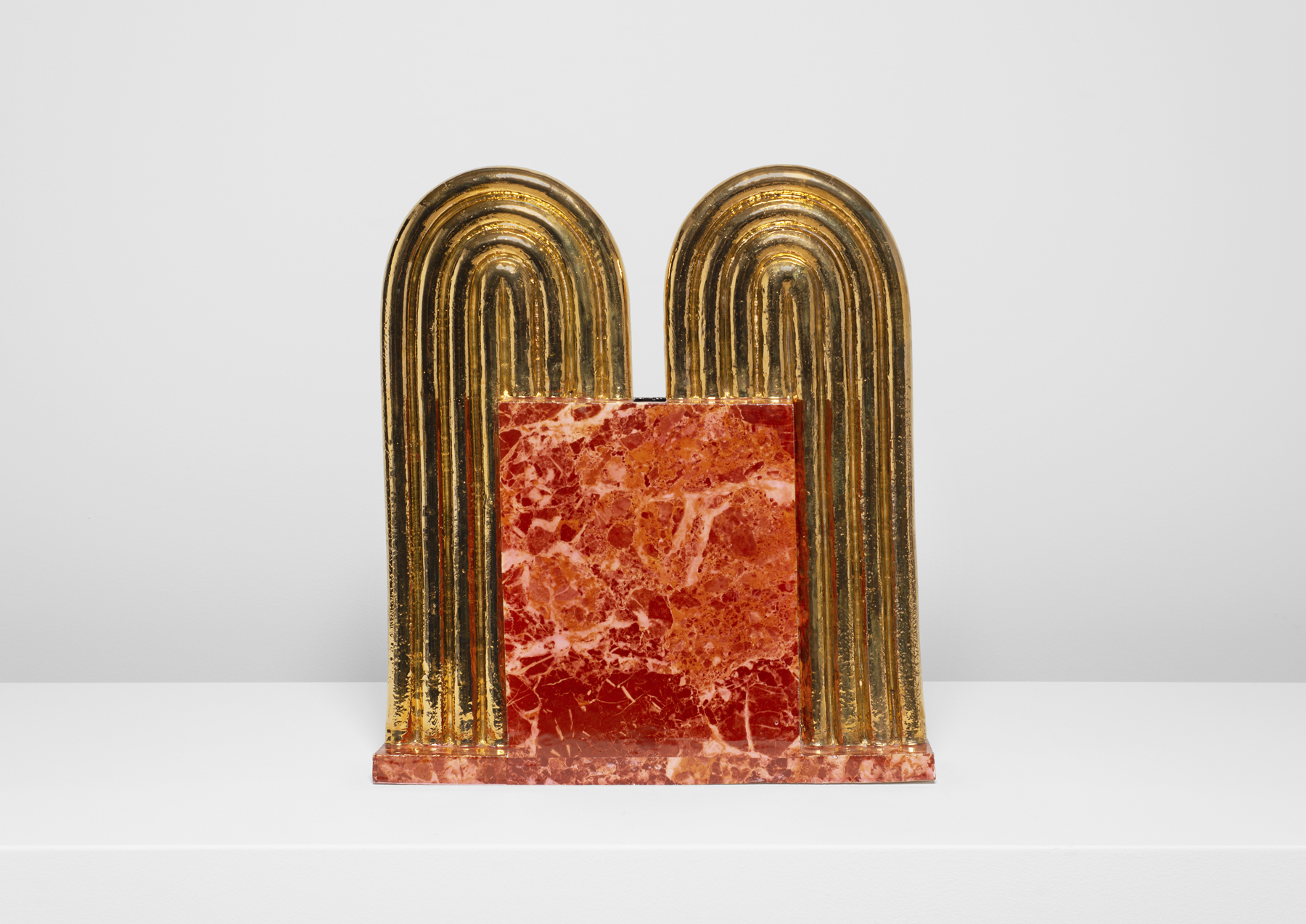 Glazed earthenware with ceramic decals and gold luster